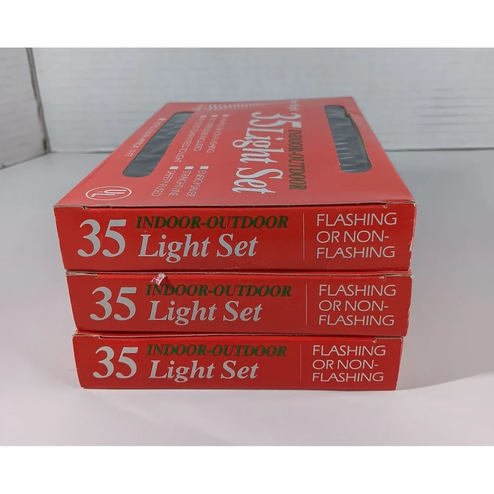 Foremost 35 Christamas String Light Set Indoor Out Lot NOS Holiday Decorations